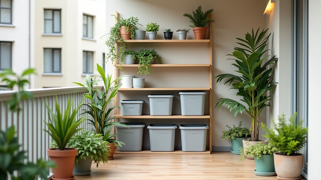Balcony with storage solutions