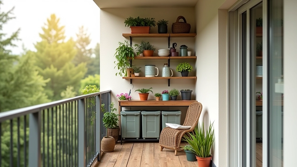 Balcony storage space