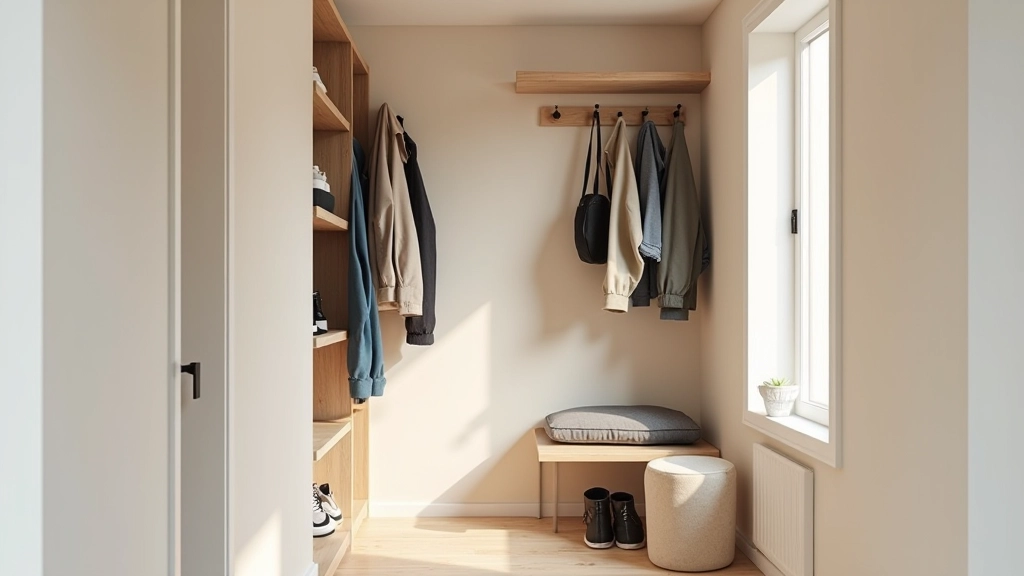 Hallway with organized storage